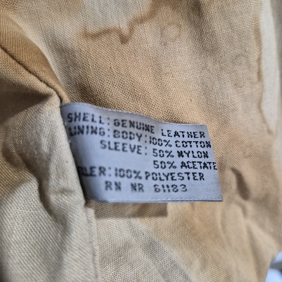 Vtg U2 Wear Me Out Leather Bomber Jacket - Mens sz 46- Distressed/Inner print - Picture 13 of 16